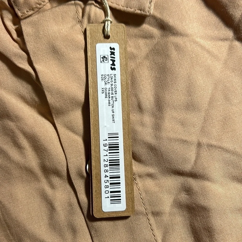 - New Skims Cover Ups Long Sleeve Button Up Shirt OCHRE NWT